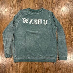 Washington University in St Louis (WashU) green long sleeve crew neck top large